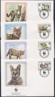 1992 WWF: Szervál sor 4 db FDC-n Mi 1758-1761