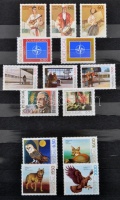 Dél-Európa 14 ország bélyegei sok komplett postatiszta sorral, 10 lapos közepes berakóban