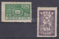 1948 Dél-Korea részvétele az olimpiai játékokon sor Mi 34-35