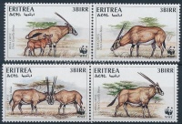 1996 WWF: Nyársas antilop sor 2 párban Mi 87-90 + 4 FDC
