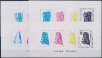 1996 Nemzetközi bélyegkiállítás színpróba Mi 3836-3839