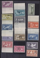 1971 Forgalmi felülnyomott sor, közte ívszéli bélyegek Mi 25-38