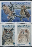 1996 WWF: Bagoly 4-es tömb Mi 109-112 + 4 db FDC