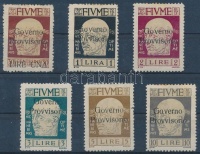 1921 Felülnyomott bélyegek egy sorból (rövid fogak, pici rozsda) Mi 119 I + 124 I - 128 I
