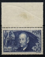 1938 Clement Ader ívszéli bélyeg Mi 425a (Mi EUR 130.-)