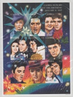 1995 Elvis Presley vágott kisív Mi 2005-2013 / imperforata minisheet