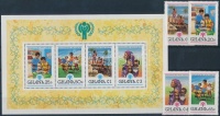 1980 II. János Pál pápa látogatása sor Mi 834-837 A + blokk 84 A
