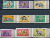 1968 Vadállatok vágott sor Mi 495-503 B + vágott blokksor 29-31 B berakólapon (Mi EUR ~40,-)