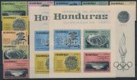 1964 Tokiói nyári olimpia sor Mi 607-615 + blokk 6 A+B