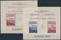 1942 Repülő modell kiállítása blokk sor Mi 1-2 (Mi 1 sarokhiba / corner fault)