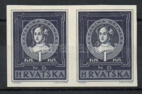 1943 Frangepán Katalin Mi 103 vágott pár / imperforated pair