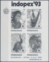 1993 WWF: Orangután bélyegkiállítási blokk feketenyomat