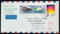 1985 Vasút motívum légi levélen Budapestre