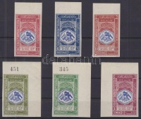 1939 Arab egység vágott sor (közte ívszéli és ívsarki bélyegek) Mi 21-26