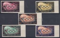 1960 Római nyári olimpia vágott ívszéli sor Mi 200 B-204 B