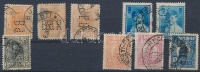 Románia forgalmi bélyegek az 1890-1930-as évekből 9 stecklapon közte portók, céglyukasztások, érdekes bélyegzések