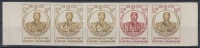1958 Norodom király Mi 58 5 db fogazatlan színpróba ötöscsíkban / stripe of 5 different imperforate coulor proofs