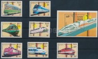 1989 Mozdony sor Mi 1007-1013 + blokk 163