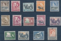 1954/1958 II. Erzsébet királynő és tájak sor Mi 92-105 (102 falcos, 94 I)