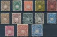 Brit Kelet-Afrika 1890  Forgalmi sor 13 klf értéke, közte 2 ívszéli Mi 4-9 A, 11-14 A, 16A, 18A, 20A