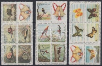 1961 Karácsony; Állatok sor 3 hatostömbben Mi 731-745