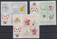 1966 Karácsony; Orchidea sor 3 hatostömbben Mi 1249-1263