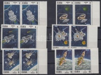 1967 6 klf Űrkutatás bélyeg párokban Mi 1352-1356, 1358