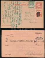 Levelezőlap, képeslap tétel, benne Turul időszak, tábori posták, sok 1. infláció, díjkiegészítések, portó stb. érdekes anyag
