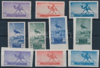 1949 75 éves az UPU fogazott és vágott sor Mi 408-412 A-B