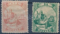1860 Forgalmi bélyeg sor Mi 1+3 (foghiba/perf.fault)