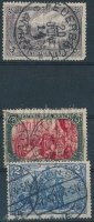 1915 Mi 95 A II, 96 A I, 97 A I (Mi EUR 128,-)