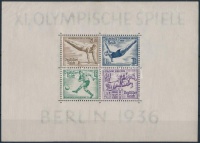 1936 Nyári Olimpiai blokk Mi 5 (ráncok / creases)