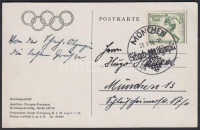 1936 Sakkolimpia alkalmi bélyegzés olimpiai képeslapon