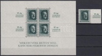 1937 Mi 648 bélyeg + Mi 11 blokk (Mi EUR 360.-) (körömnyomok a blokkon / gum creases)
