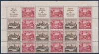 1939 Téli segély bélyegfüzet 21 bélyeget és 3 szelvényt tartalmazó ív darab Mi MHB 66 (rozsdafoltos)