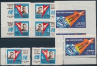 1962 Űrkutatás; Vosztok 3-4 fogazott sor és vágott sor párokban Mi 2634-2636 A-B