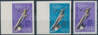 1962 Űrkutatás; A világűr meghódítása vágott sor + felülnyomott változat Mi 2670-2671 B + 2672