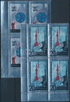 1965 Űrhajózás nap sor ívsarki 4-es tömbökben Mi 3042-3043