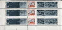 1966 Holdra szállás ívközéprészes 6-os tömbben Mi 3296-3298