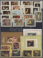 1969-1977 7 db Festmény sor és 3 blokk 3 stecklapon