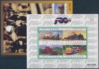 1997 100 éves a Thaiföldi Állami vasút blokk sor Mi 91-92