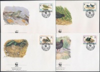 1991 WWF: Madár sor 4 db FDC-n Mi 513-516