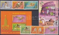 1980 Olimpia sor Mi 1422-1427 A + blokk 154 A + 1990 Labdarúgás blokk Mi 311 A