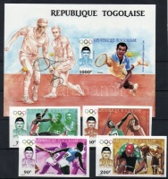 1987 Szöuli olimpia vágott sor Mi 2032-2035 + vágott blokk Mi 298