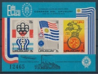1975 Bélyegkiállítás - olimpia vágott blokk Mi 28