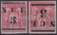 1883 Mi 7a + ugyanaz fordított felülnyomással