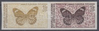 1967 Lepkék Mi 442 2 klf fogazatlan színpróba párban / pair imperforate coulor proofs