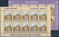 2014 1200 éve halt meg Nagy Károly kisívpár Mi 1807-1808