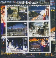 Tadzsikisztán 2001 Paul Delvaux festmények kisív