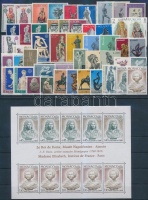 1974 Europa CEPT, Szobrok teljes évfolyam kiadásai + 1 db blokk, 2 db stecklapon